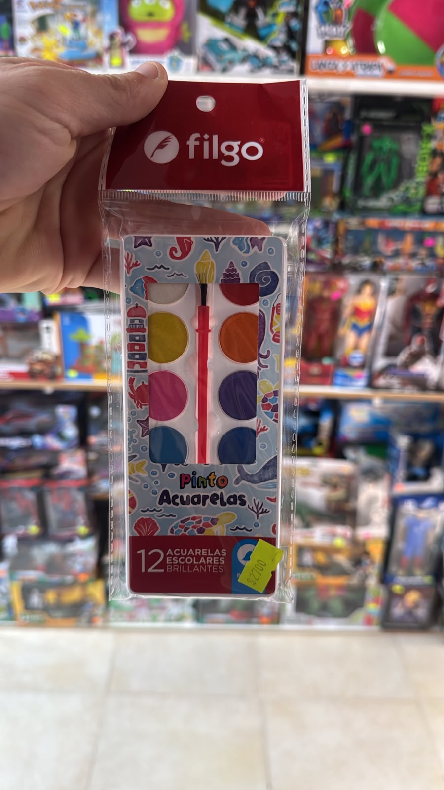 Acuarelas Escolares Brillantes X12 Colores